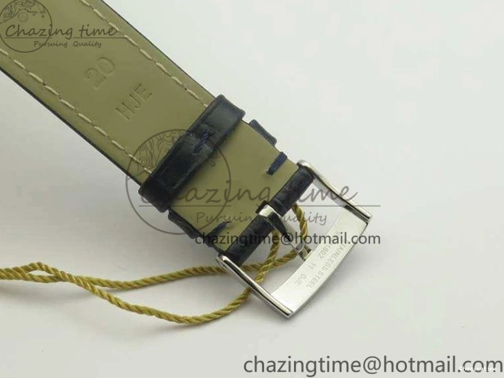 0207 Fashionable De Ville Prestige Real Power Reserve SS TW 1:1 Best Edition White Dial Blue Markers On Leather Strap A 8094